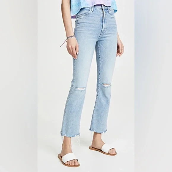 MOTHER The Hustler Ankle Chew Jeans Denim Drinking By the Pool Women’s 32 - Picture 1 of 14